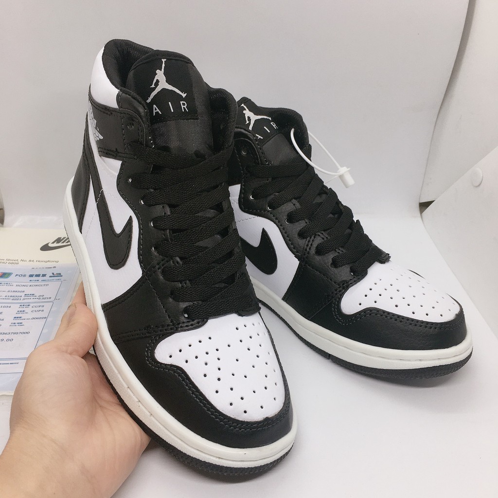 Giày Jordan Cổ cao, Giày sneaker Air Jordan panda đen trắng cao cổ full box nam nữ
