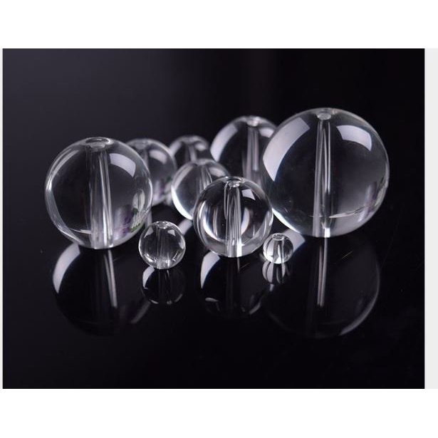 100- 500gam hạt đá nhân tạo Trắng trong 4-5-6-8-10-12-14mm làm trang sức vòng tay, vòng cổ, hoa tai, trang trí tùy thích