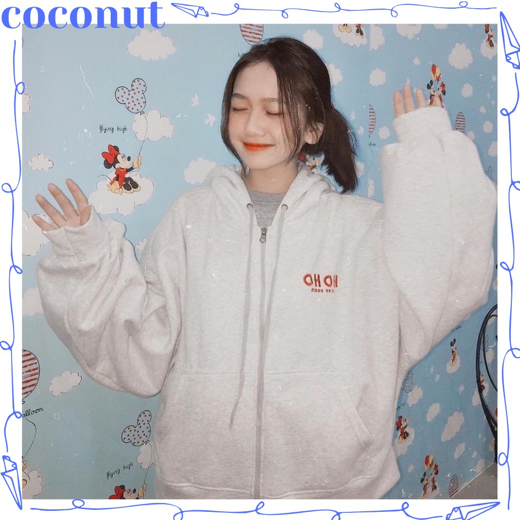 Áo khoác hoodie nữ đẹp, form rộng, vải dù, free size