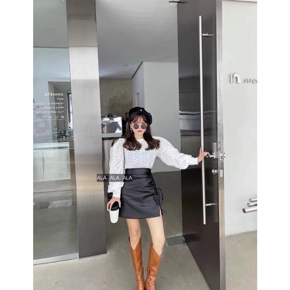 Chân váy da rút dây hàng Quảng Châu