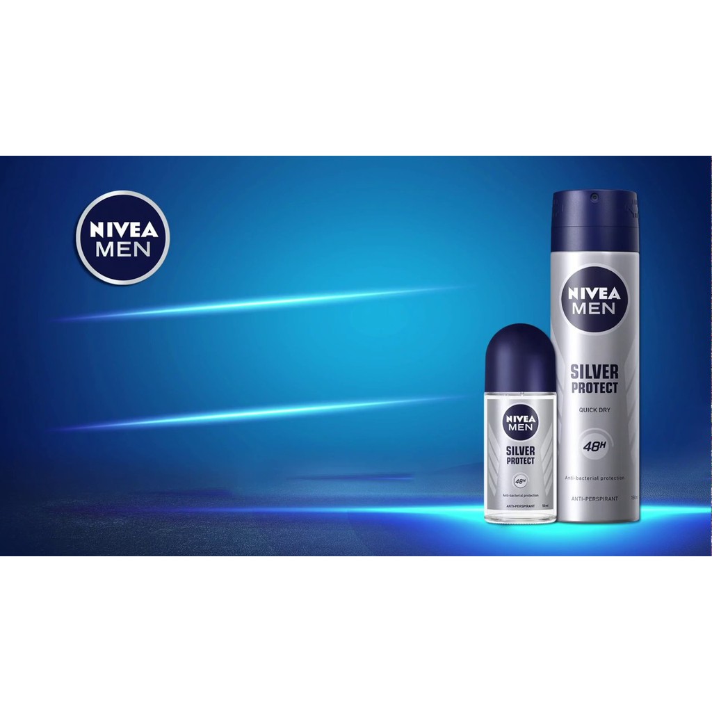 Lăn Khử Mùi Nam Nivea Phân Tử Bạc 50ml