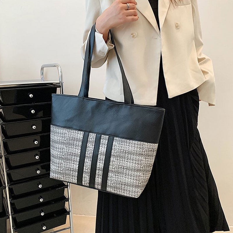 Túi tote YADOU da pu màu trơn họa tiết hình thoi đơn giản thời trang cho nữ