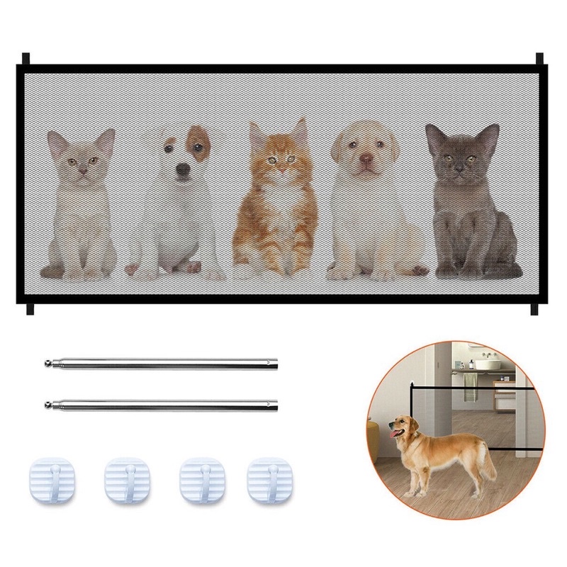 Hàng rào cửa lưới chắn ngăn chặn chó mèo có thể gấp gọn bảo vệ an toàn