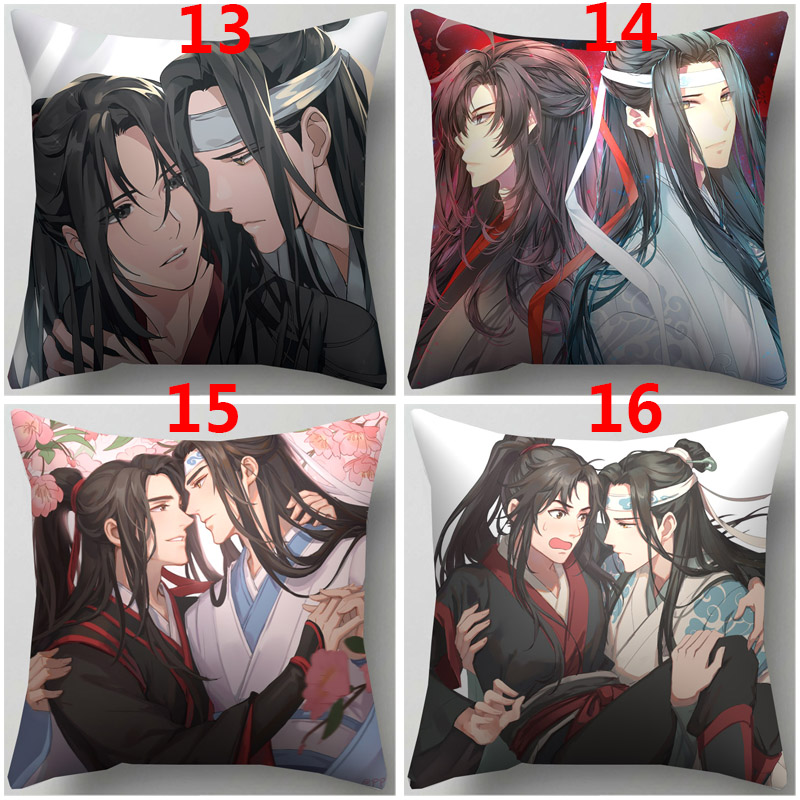 Vỏ gối vải polyester in họa tiết manga Mo Dao Zu Shi đẹp mắt 45 x 45cm