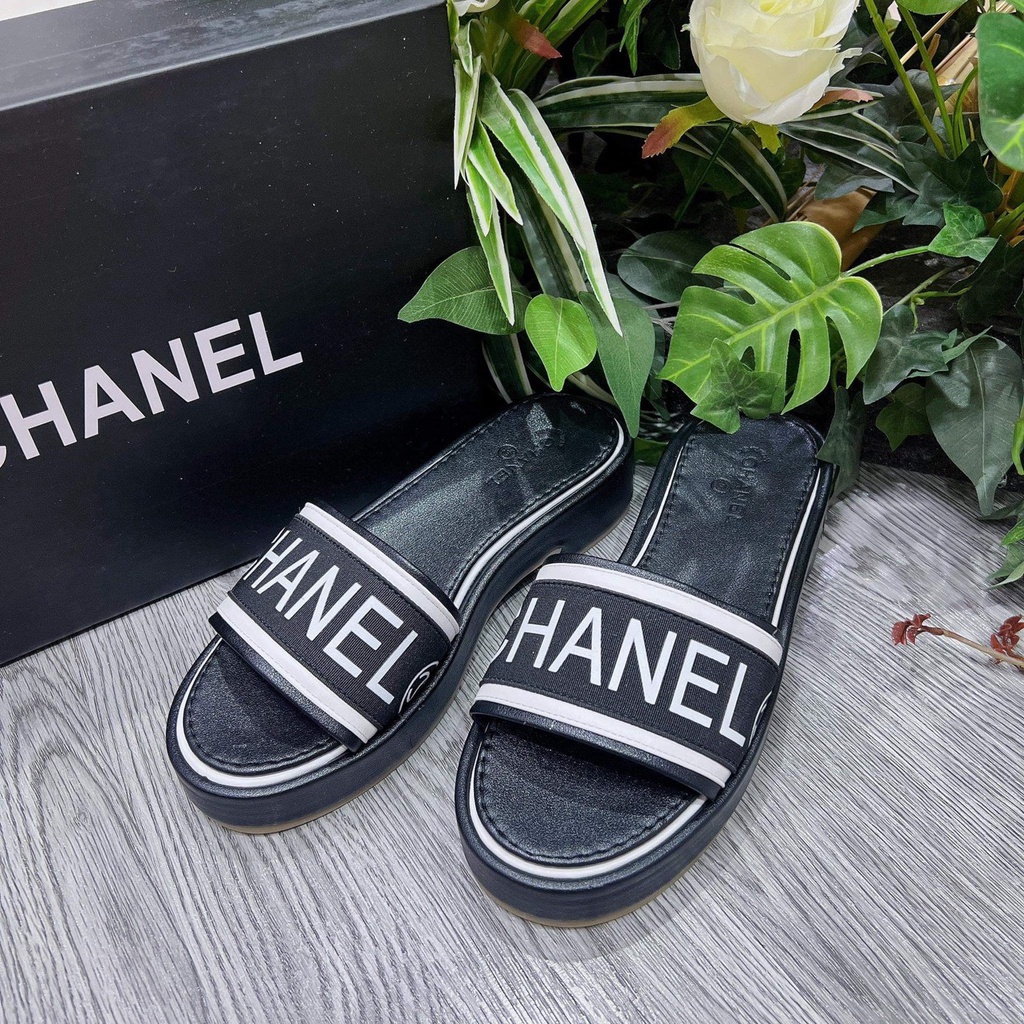 Dép Quai Ngang Nữ Chanell Đế Dày Cao 3cm Thời Trang Cao Cấp TRINH LÊ SHOP GIÀY DÉP HBT54