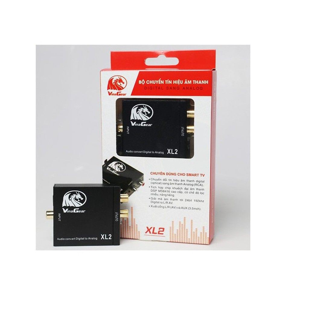Bộ chuyển đổi âm thanh Quang sang AV( Từ Tivi sang Loa và Amly) CHính hãng Vinagear XL2- Bảo hành 1 năm