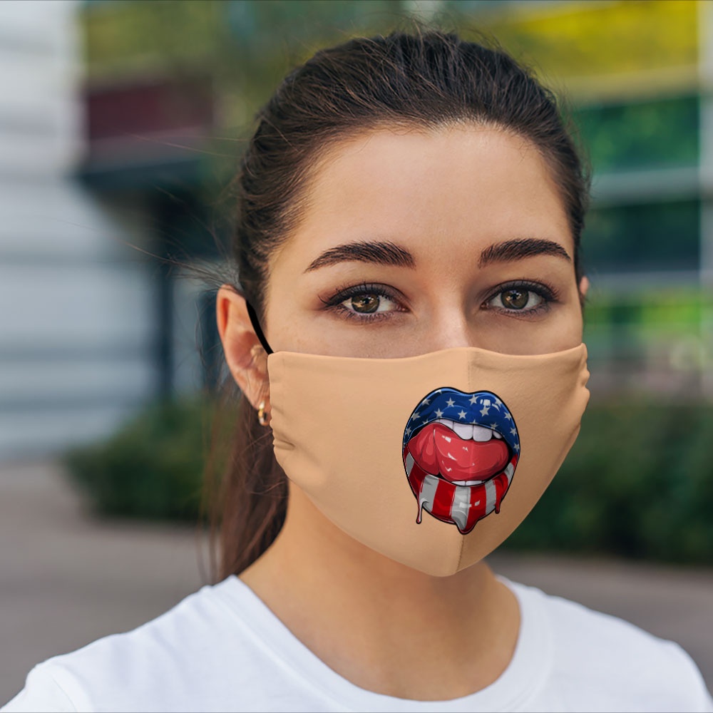 Khẩu trang vải eco mask Sexy Lips_3705 CARTWELL chất liệu vải dày 2 lớp chống nắng phòng dịch bệnh lọc ô nhiễm