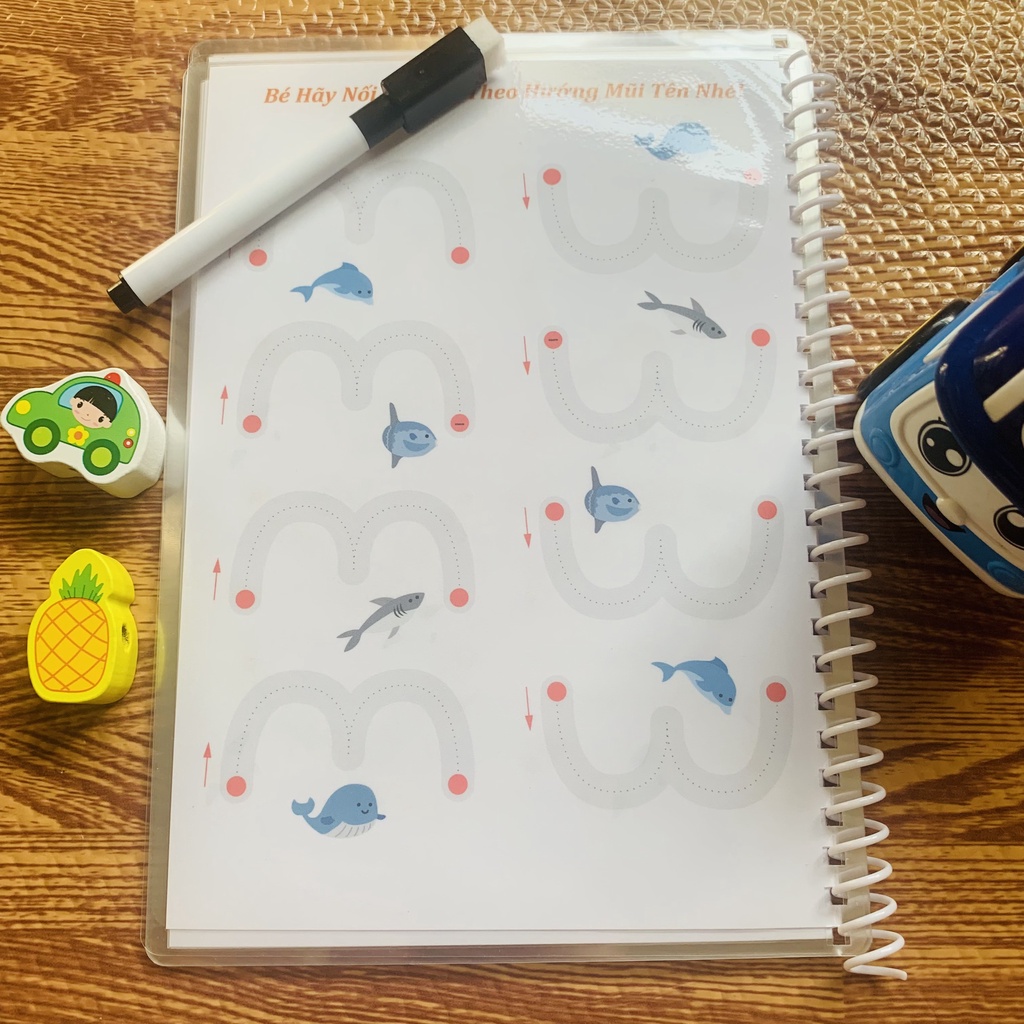Bộ Vẽ Nét Tập Viết Vui Nhộn Có Thể Xoá Giúp Bé Tập Trung