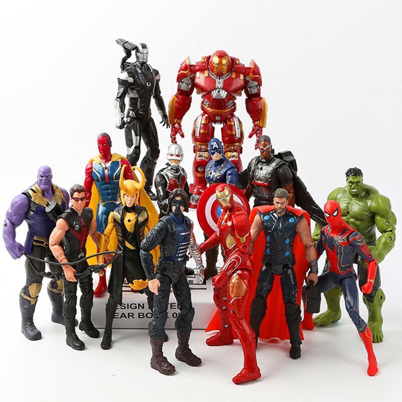 MH19 - Mô Hình 14 Siêu Anh Hùng Marvel Thor Iron Man Thanos Spider man Hulk Captain America Vision Hulkbuster
