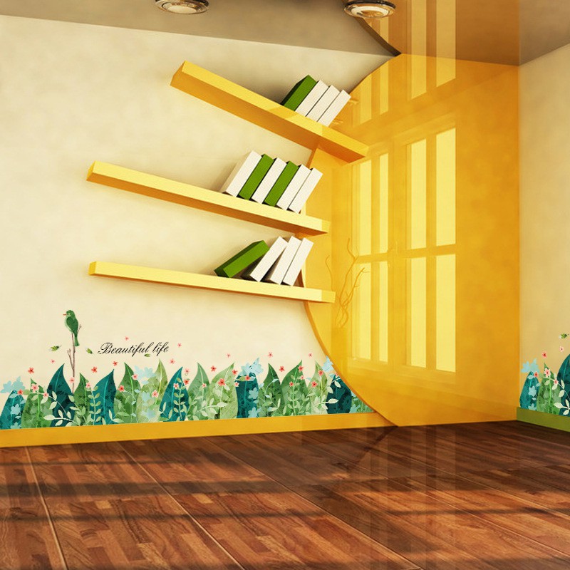 Decal dán tường - Giấy dán tường - Hàng rào cây - decal chân tường - XH7221 | BigBuy360 - bigbuy360.vn
