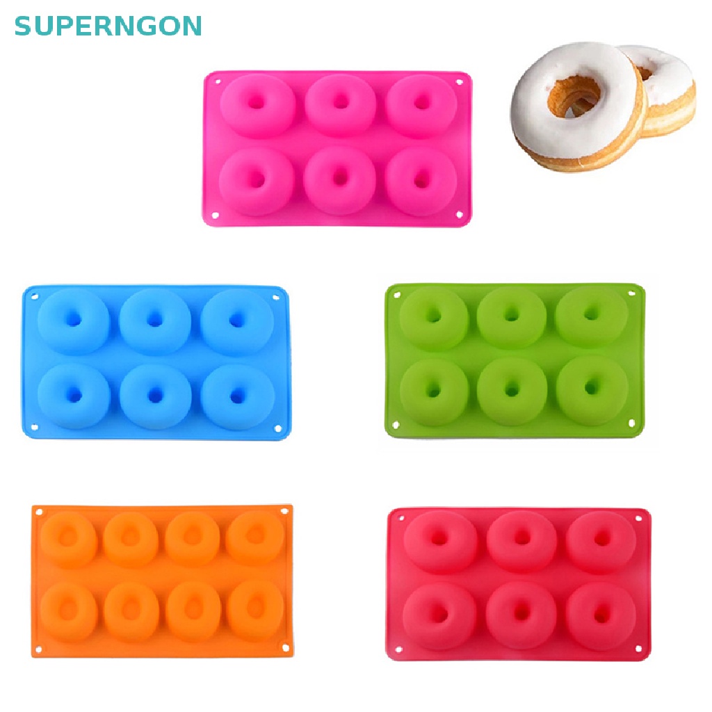 Khuôn Silicone 6 Ngăn Làm Bánh Donut DIY