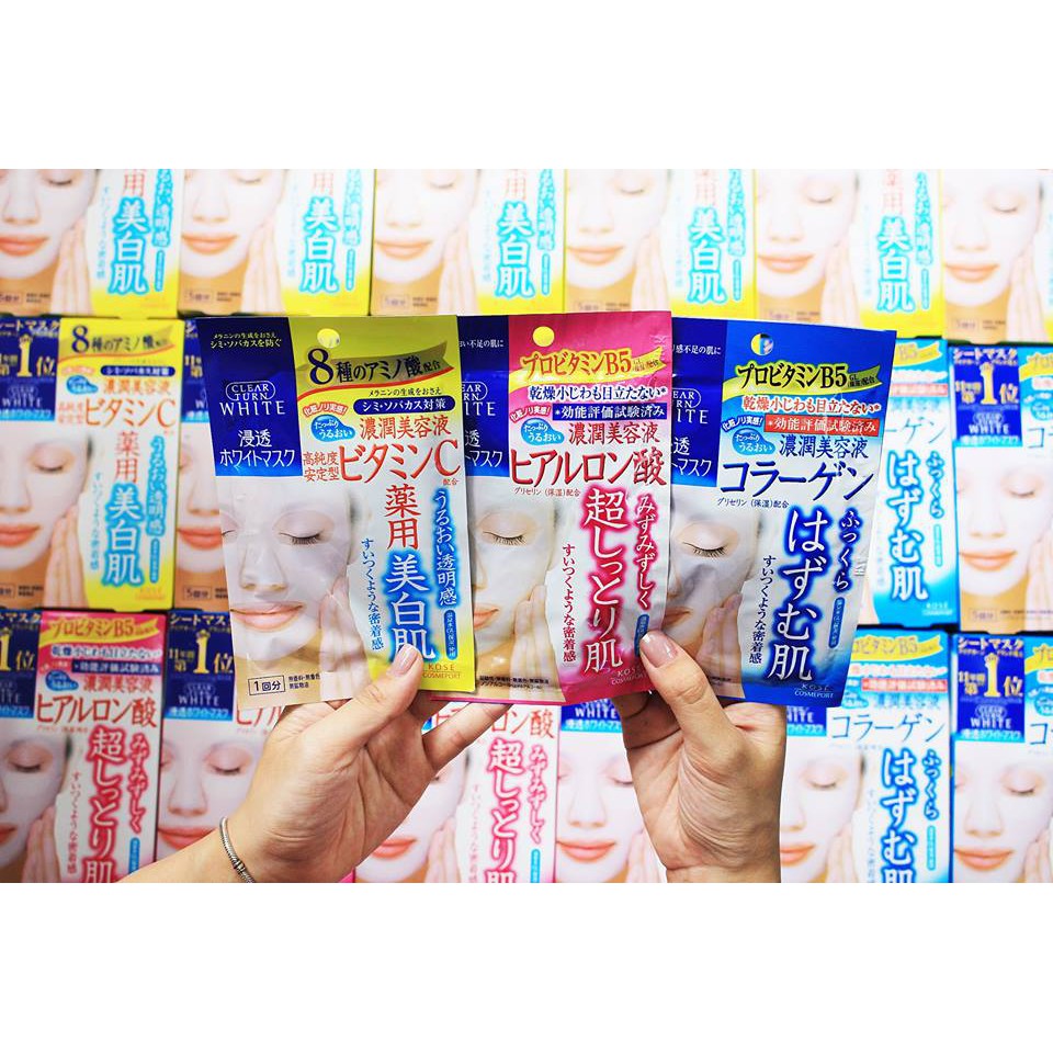 Mặt nạ giấy Kose Clear Turn White Mask.