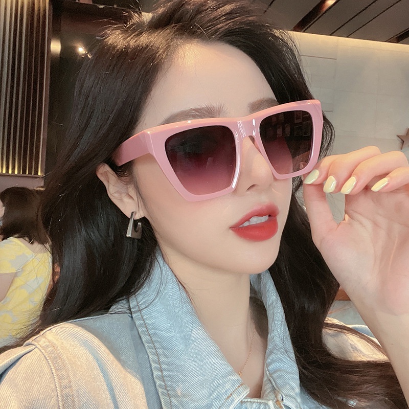 Kính Mát Gọng Vuông Lớn Chống Tia UV400 Thời Trang Cho Nữ