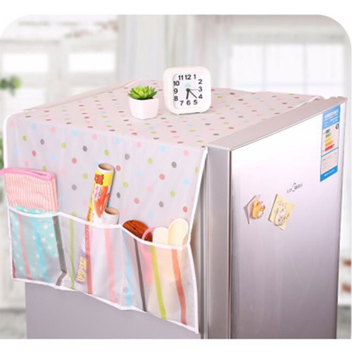 TẤM PHỦ TỦ LẠNH CÓ Ô ĐỂ ĐỒ