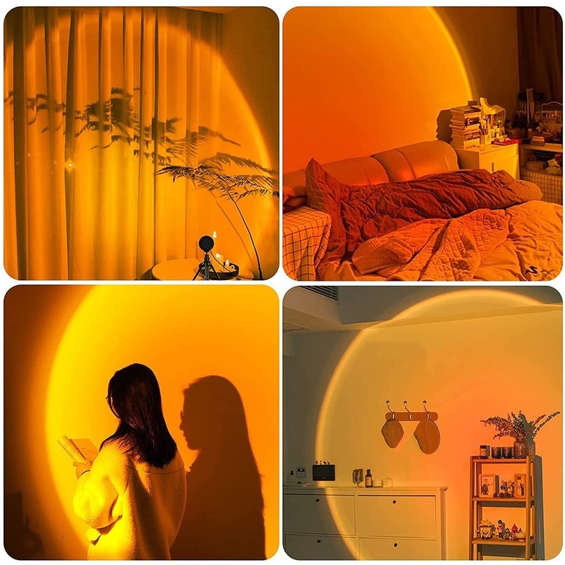 [Đèn hoàng hôn 7màu] Có decal chuyển đổi màu hoàng hôn, mặt trời, cầu vồng ảo diệu, chụp ảnh sống ảo, 𝗦𝗜𝗘̂𝗨 𝗛𝗢́𝗧 𝗧𝗜𝗞𝗧𝗢𝗞