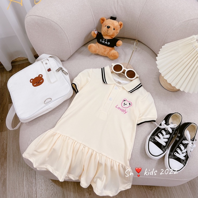 Váy polo bé gái cổ gập đuôi cá cho bé gái 8-20kg