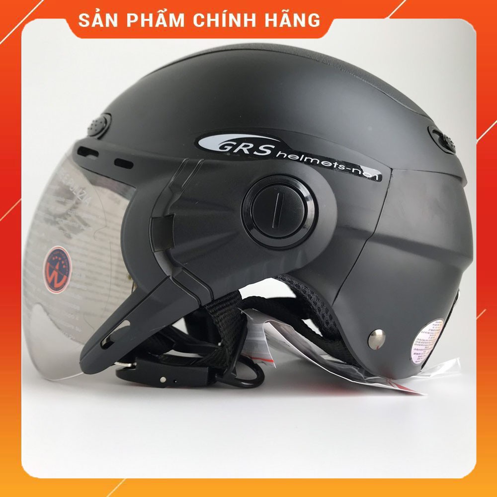 Mũ bảo hiểm nửa đầu GRS A102K đen nhám