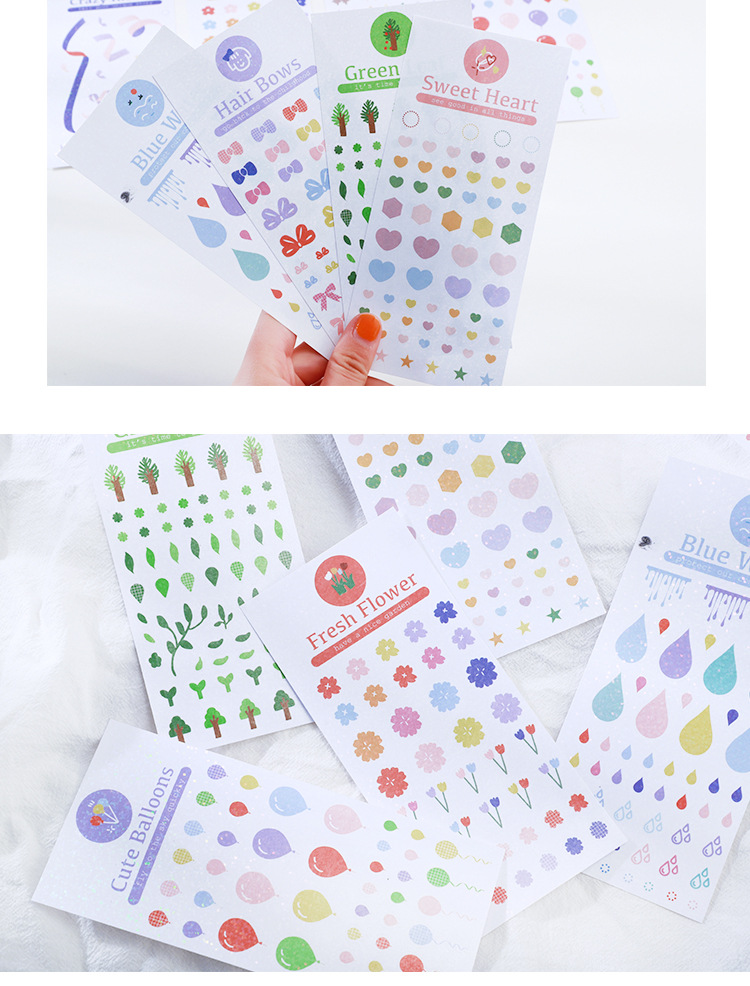 Tờ nhãn dán trang trí sổ lưu niệm/đồ thủ công nhiều mẫu tùy chọn