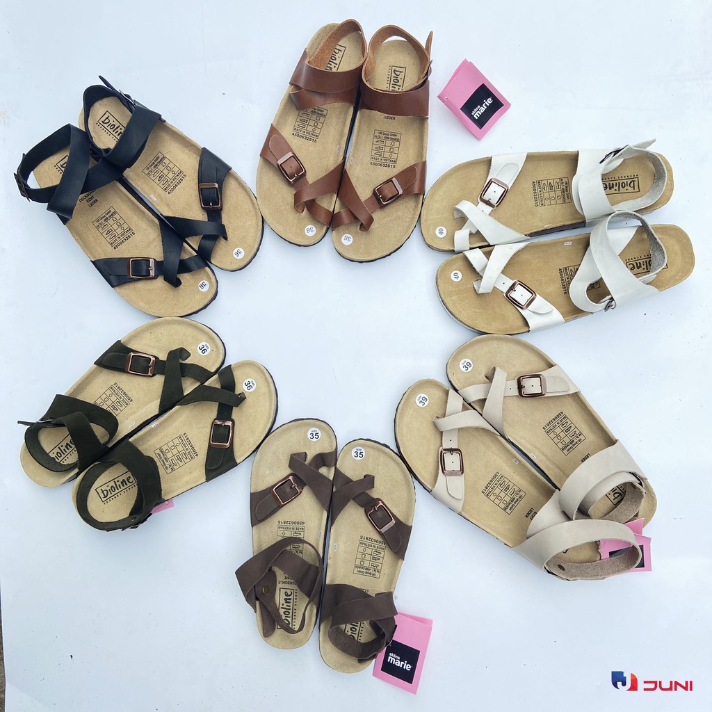 [DA BÒ THẬT] D16-Dép Sandal da bò cổ cao Unisex (Đế trấu) – Juni Store