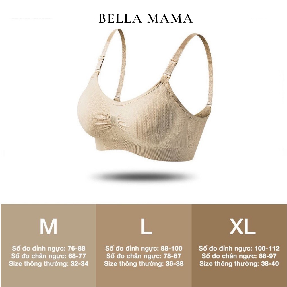 Áo ngực bầu cho con bú Áo lót sau sinh chống chảy xệ chất liệu cotton siêu mềm mại thiết kế mở nắp Bella Mama ONBSK