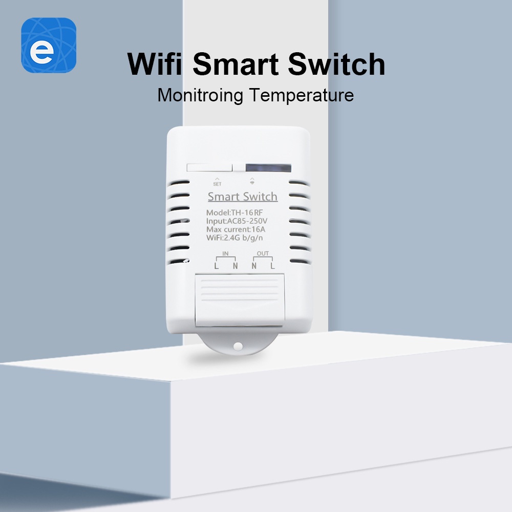 Coza Công Tắc Wifi Thông Minh Ewelink Th-16 Bộ Tự Động Hóa Gia Đình Theo Dõi Nhiệt Độ Không Dây 16a/3000W Nhà Thông Minh Có Cảm Biến Tương Thích Chống Nước Alexa Google Home/Nest