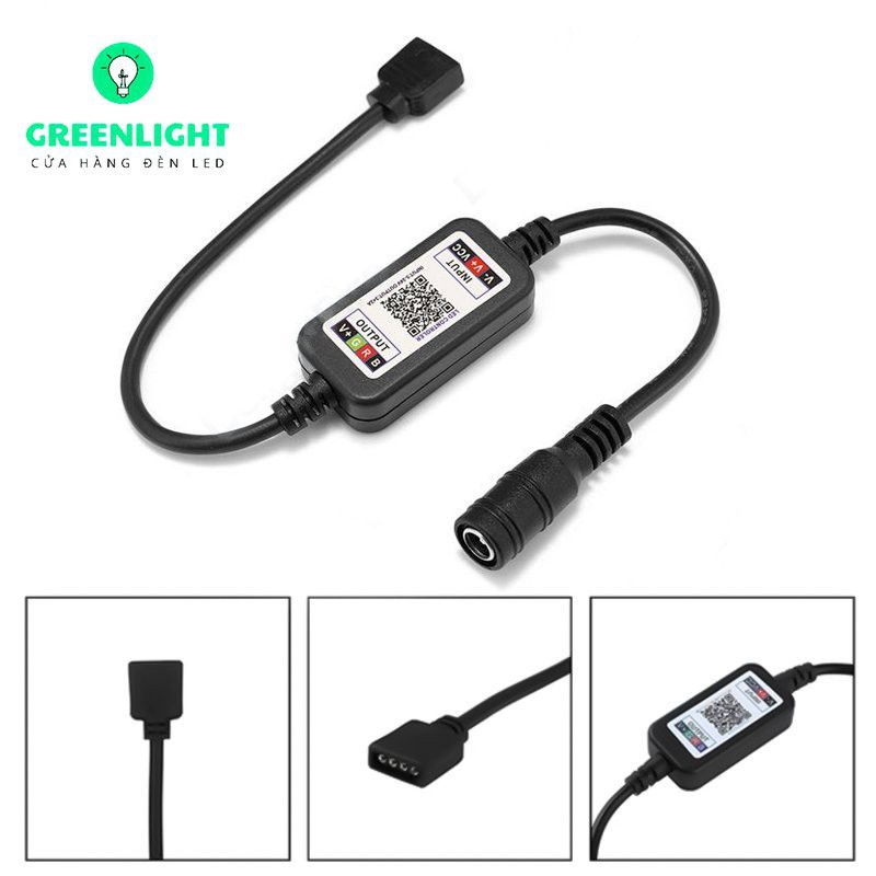 Bộ khiển đổi màu RGB thông minh có cảm biến nhạc, khiển bằng App điện thoại thông qua Bluetooth dành cho LED Dây RGB 12V