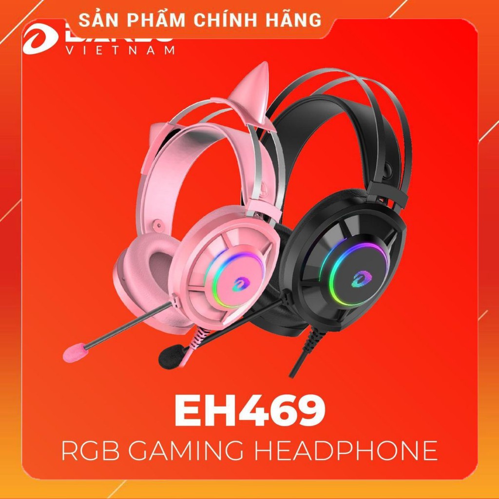 Tai nghe Gaming Dareu EH469 Black - Queen 7.1 RGB Led - Mai Hoàng phân phối chính thức
