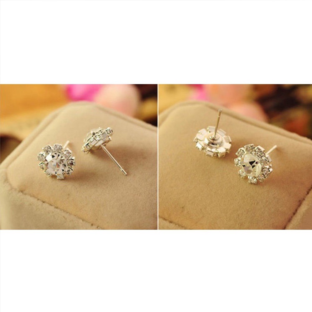 Bông tai hình hoa hướng dương đính đá thời trang cho nữ