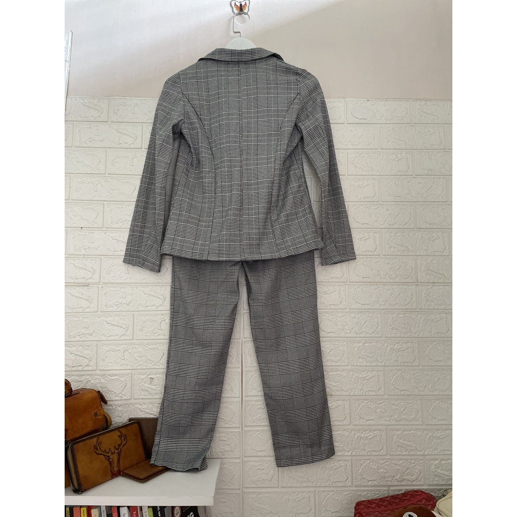 Set vest caro quần dài