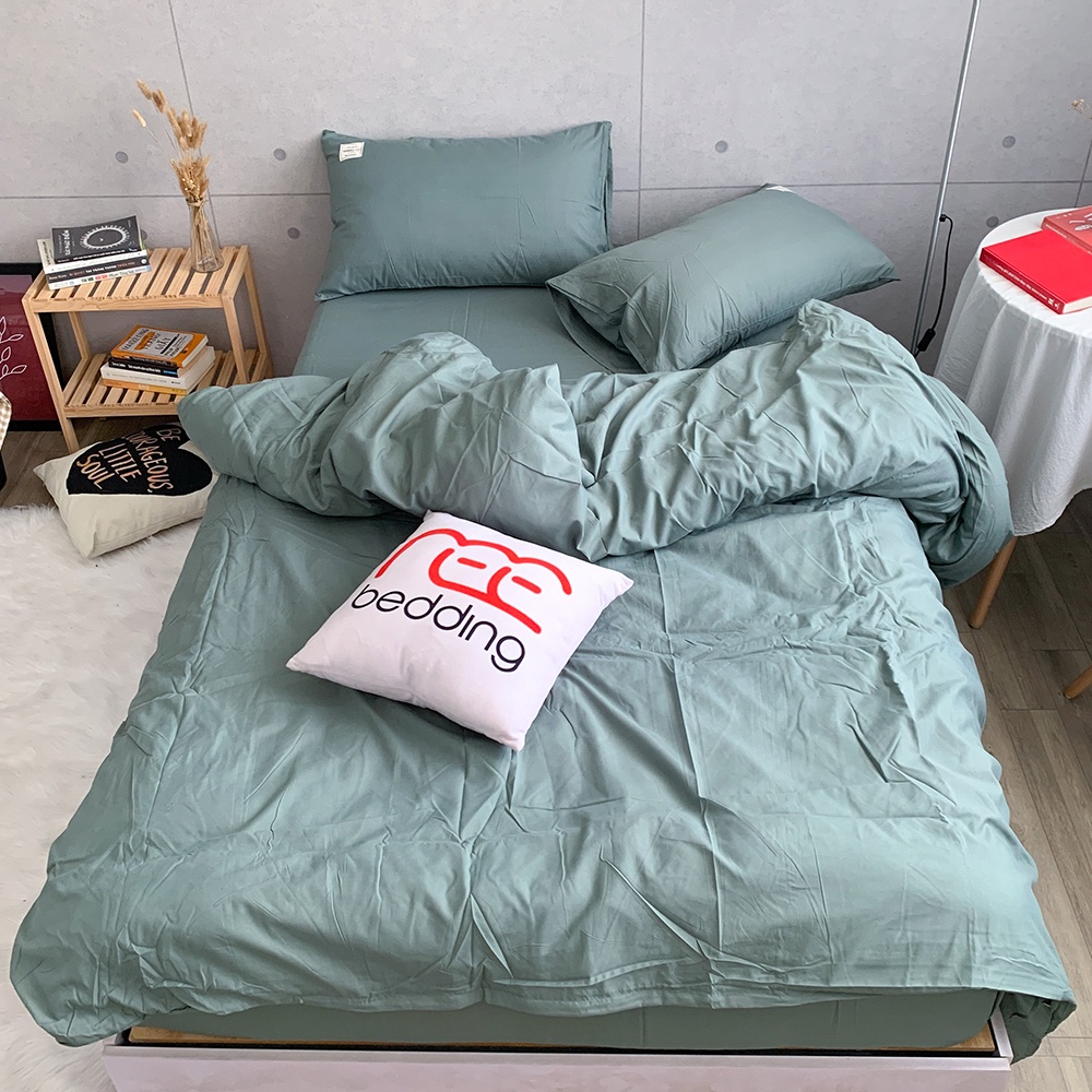 Bộ chăn ga gối Cotton TC REE Bedding xanh xám FULL đủ size giường nệm CTC112