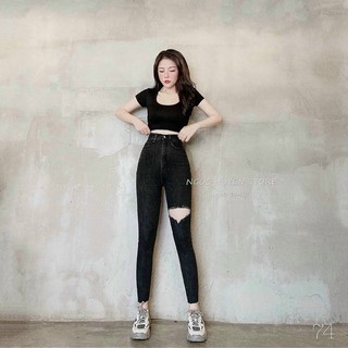 QUẦN JEANS LƯNG CAO (KÈM VIDEO HÌNH THẬT)