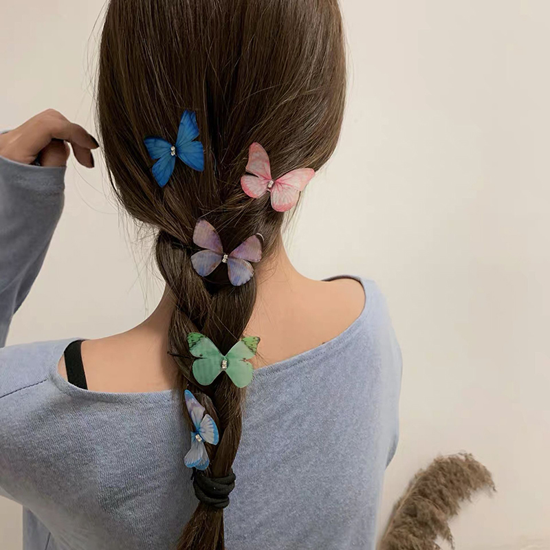 Set 10 kẹp tóc hình bướm 3d xinh xắn dễ thương