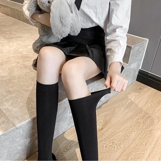 Vớ Cổ Cao Màu Trắng/Đen Đơn Giản
