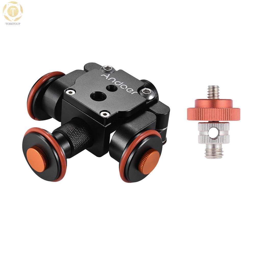 Shipped within 12 hours】 Andoer Electric Motorized Auto Camera Dolly Video Slider Skater 3-Wheel Pulley Car for Canon Nikon Sony DSLR for iPhone X 8 7 Plus 6s Smartphone for GoPro Hero 5/4/3+/3 Action Sports Cam Video Dolly [TO]