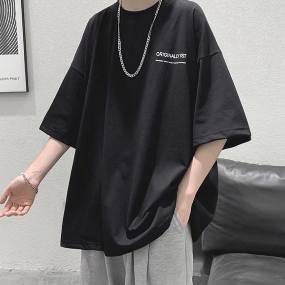 ♞AFF LIGA♞ Áo Thun Tay Ngắn Cổ Tròn Màu Trơn Dáng Rộng Phong Cách Hip Hop Thời Trang Mùa Hè Cho Nam