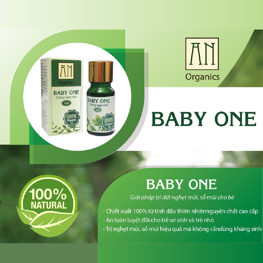 [Mua 1 tặng 1] Tinh Dầu Baby One Chống Ngạt Mũi, Sổ Mũi Thành Phần Thiên Nhiên An Toàn Cho Bé Loại 10ml