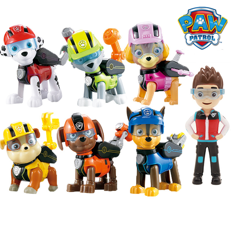 7pcs/set Paw Patrol Toys Dog Can 