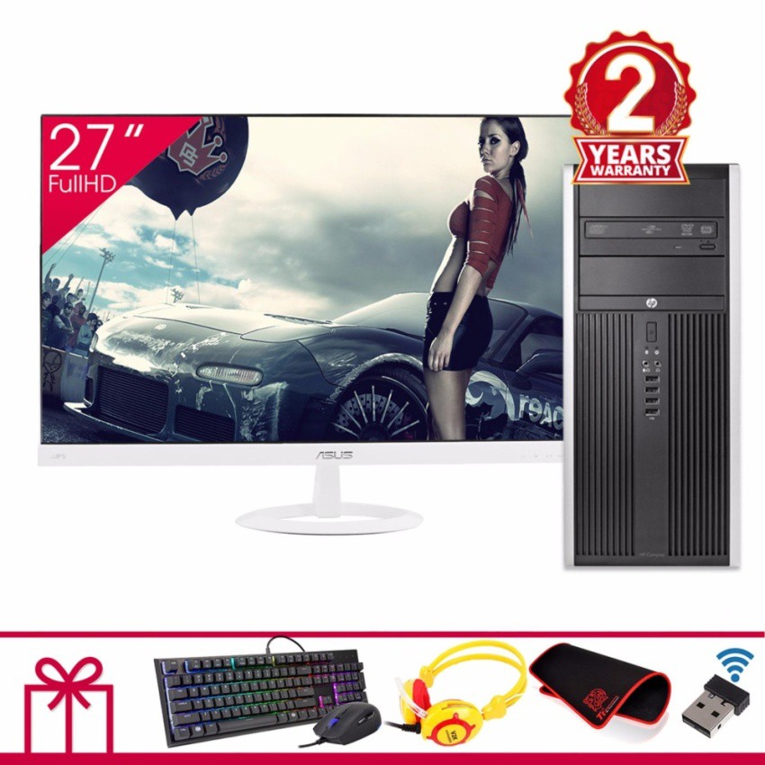 Combo Máy tính để bàn HP 8200 Elite MT + Màn hình ASUS 27inch Full Viền (Core i3 2100, Ram 8GB, HDD 2TB) + Quà Tặng | BigBuy360 - bigbuy360.vn