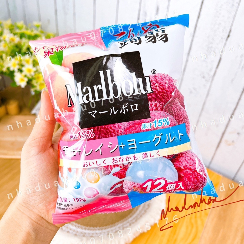 Một gói thạch pudding mix vị trái cây Marlbolu Nhật Bản thơm ngon mát lạnh gói 192gam