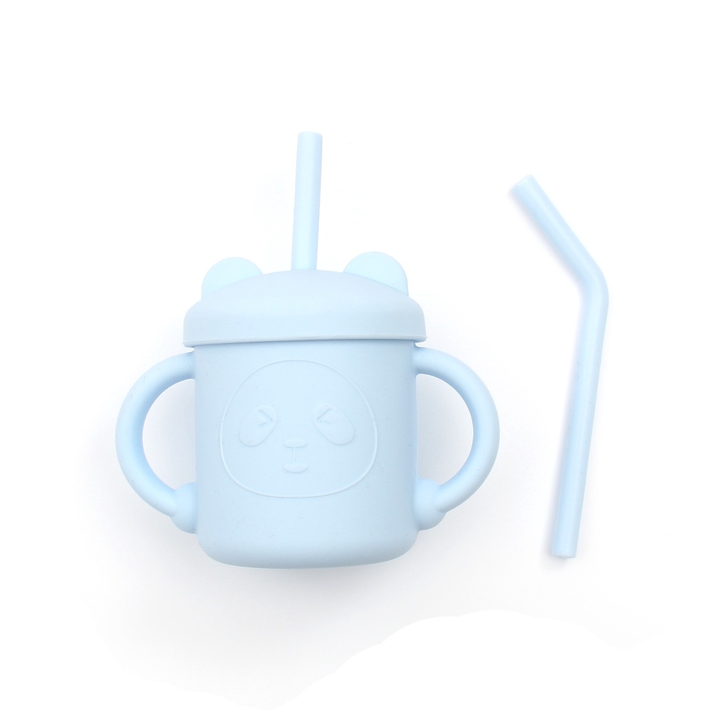Bình Nước Bằng Silicone Kèm Ống Hút Dành Cho Trẻ Em