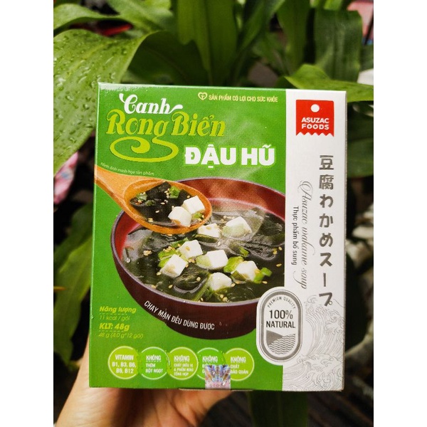 Canh rong biển đậu hũ asuzac/ canh ăn liền/ rong biển sấy/ canh chay