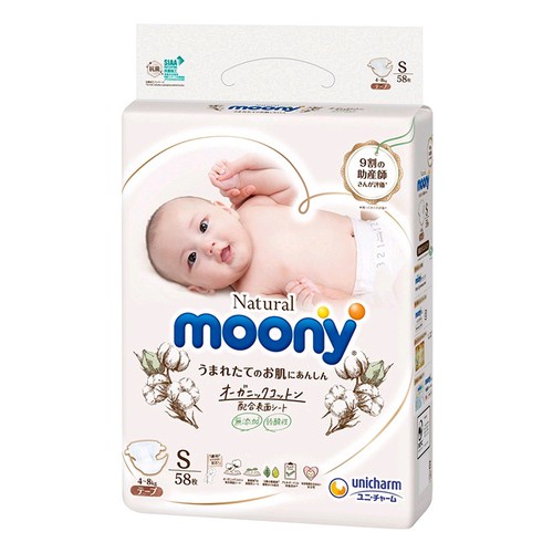 Bỉm Moony Natural Nội Địa Chính Hãng - Dán/Quần Đủ Size NB63/S58/M48/L36/XL32