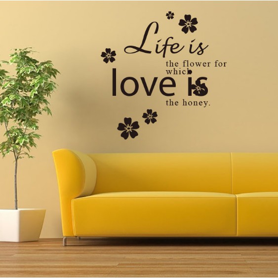 Decal trang trí phong cách chữ LOVE IS