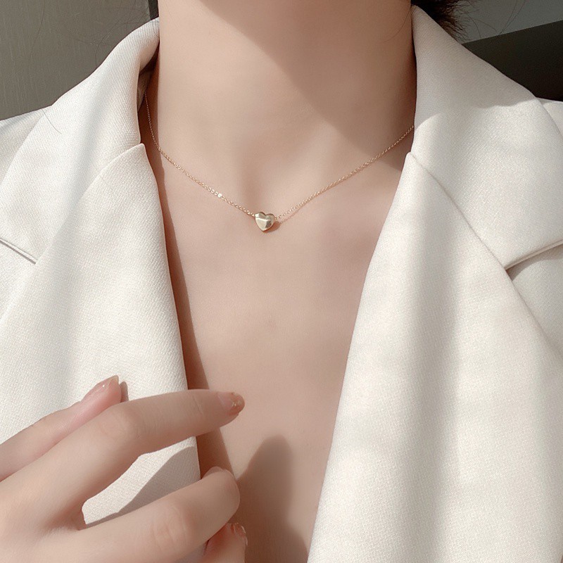 Vòng cổ Kim Loại Mặt Trái Tim Phong Cách Hip Hop Âu Mỹ Cá Tính