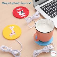 Đế Hâm Nóng Đồ Uống Cổng Sạc USB Họa Tiết Hoạt HìnhM17