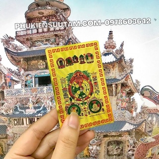 Thẻ kim bài văn thù cửu cung bát quái mật tông, kích thước: 8.3cmx5.3cmx0.2cm - sp005751