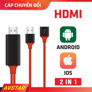 Dây Cáp chuyển đổi đa năng lightning to hdmi - kết nối iphone, ipad, android, cổng lightning với tivi (đỏ)