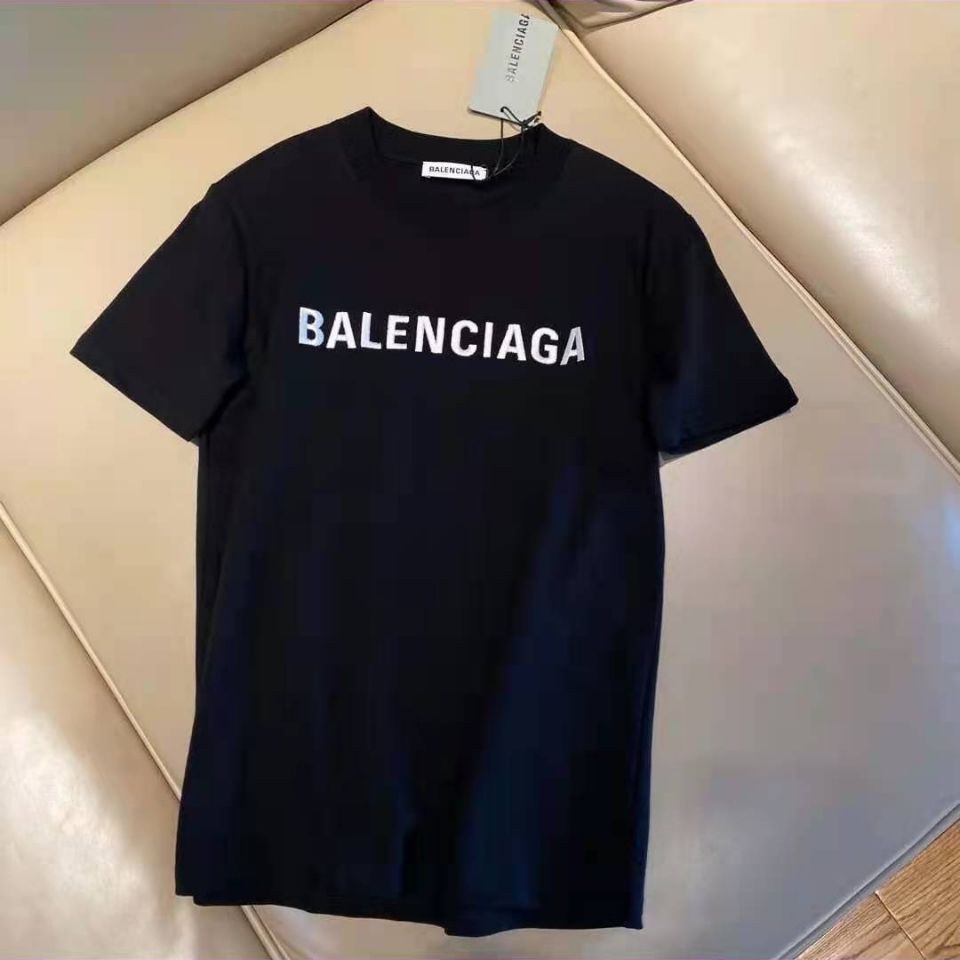 Áo Thun Cotton Ngắn Tay In Chữ BALENCIAGA Cá Tính Thời Trang Cho Nam Nữ