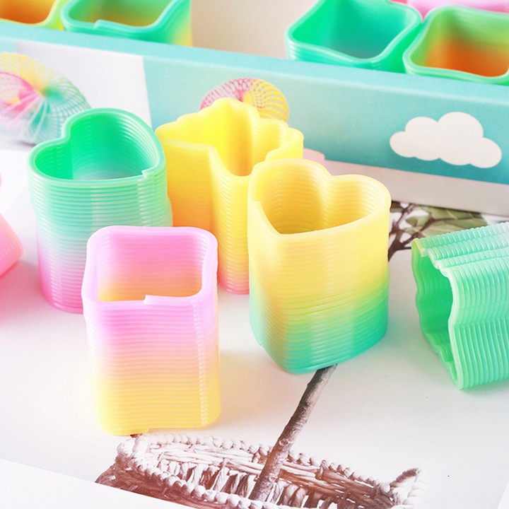 Đồ chơi lò xo cầu vồng Mushroom ma thuật nhiều màu mini nhỏ xinh