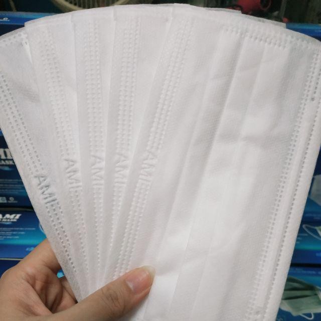[CHÍNH HÃNG] Khẩu Trang Y Tế AMI NEW 2020 Mầu TRẮNG - Hộp 50 chiếc - 4 lớp kháng khuẩn . Có Giấy Kiểm Định Của Bộ Y Tế . | BigBuy360 - bigbuy360.vn